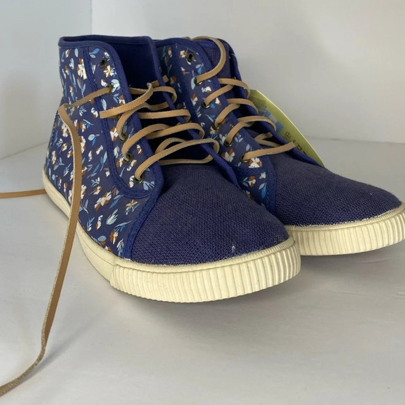 Toms Wmn Camarillo Deep Cobal Floral High Top Sneakers 9.5 - Picture 5 of 8